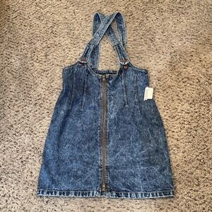 International Image Trends Denim Overalls Dress Jumper Women's Junior's Sz 7 NEW